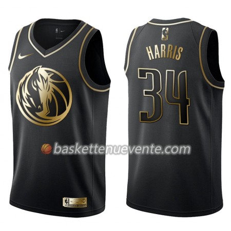 Maillot Basket Dallas Mavericks Devin Harris 34 Nike Noir Gold Edition Swingman - Homme